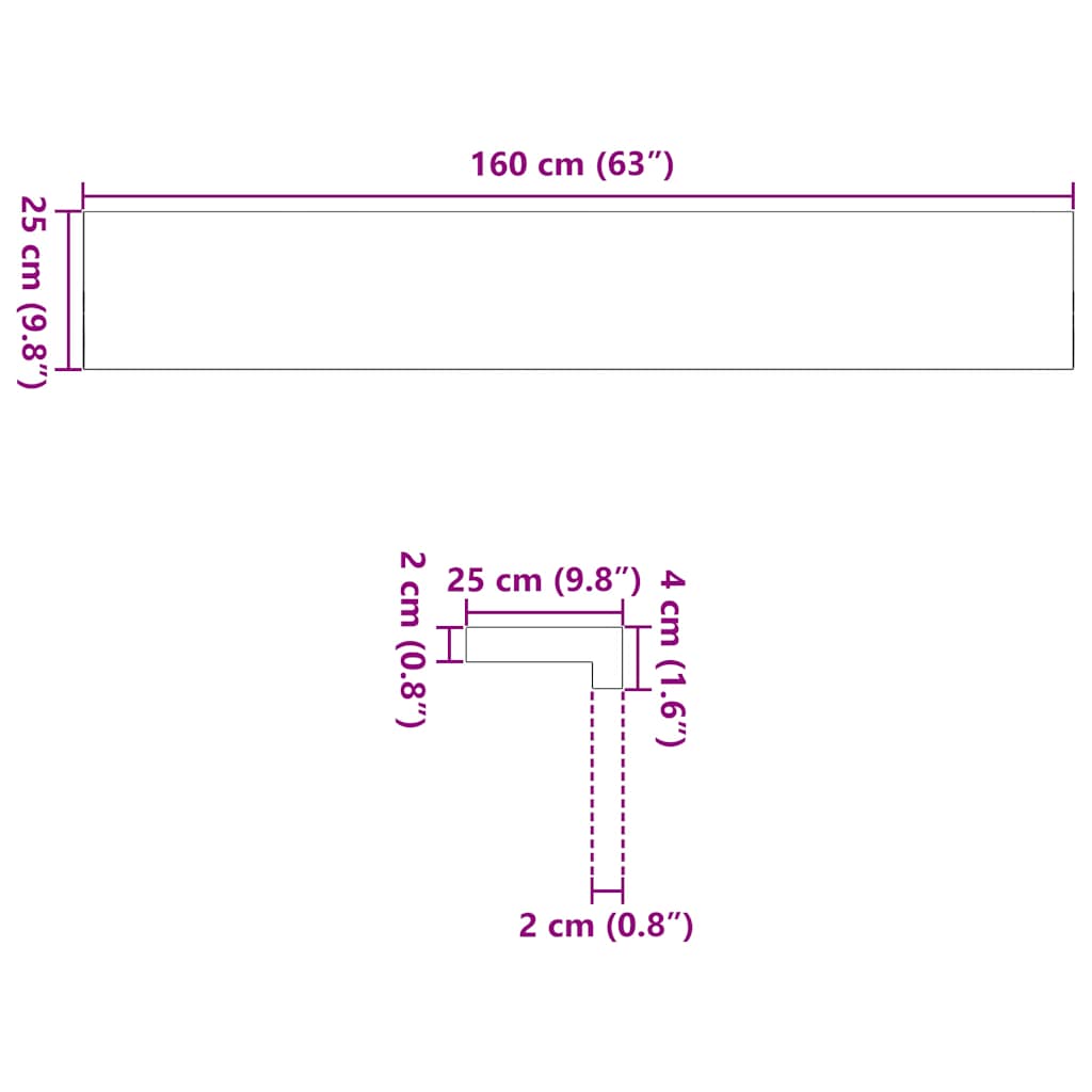 Περβάζια παραθύρων 2 τεμ. 160x25x2 εκ. Ακατέργαστο Μασίφ Δρυός