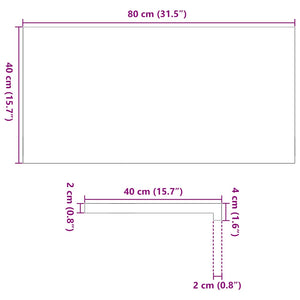 Περβάζια παραθύρων 2 τεμ. 80x40x2 εκ. Ακατέργαστο Μασίφ Δρυός