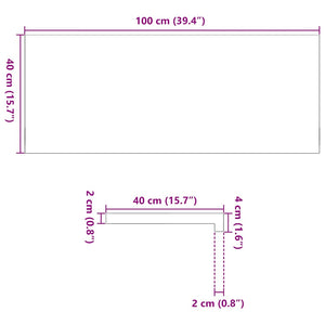 Περβάζια παραθύρων 2 τεμ. 100x40x2 εκ. Ακατέργαστο Μασίφ Δρυός - Pakobazaar