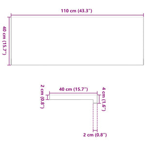 Περβάζια παραθύρων 2 τεμ. 110x40x2 εκ. Ακατέργαστο Μασίφ Δρυός