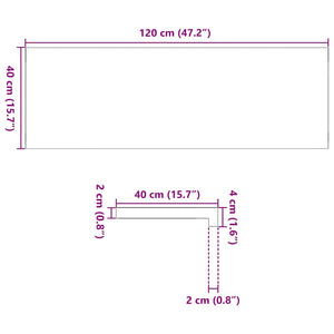 Περβάζια παραθύρων 2 τεμ. 120x40x2 εκ. Ακατέργαστο Μασίφ Δρυός