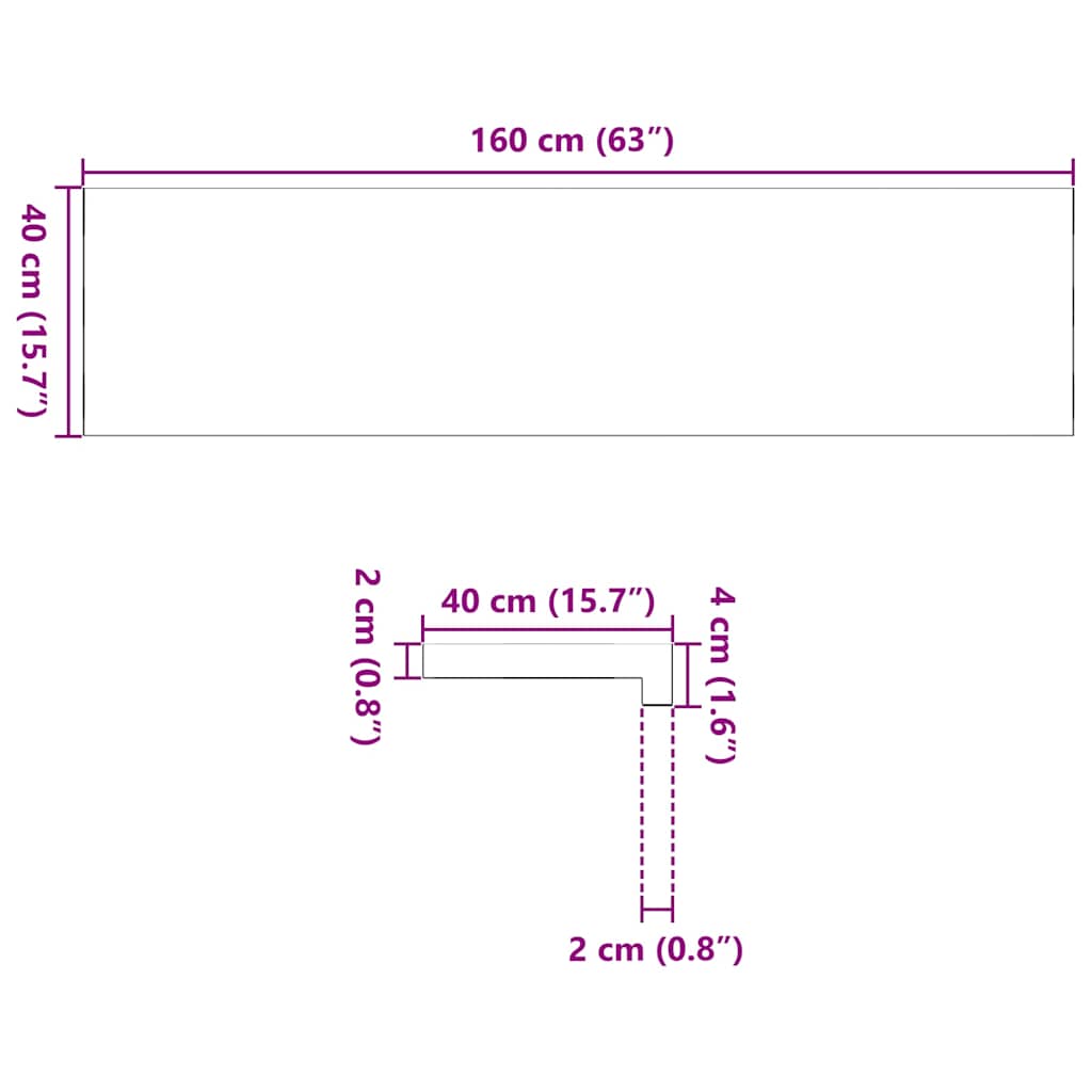 Περβάζια παραθύρων 2 τεμ. 160x40x2 εκ. Ακατέργαστο Μασίφ Δρυός