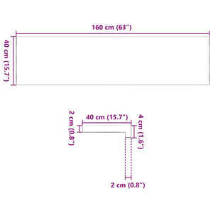 Περβάζια παραθύρων 2 τεμ. 160x40x2 εκ. Ακατέργαστο Μασίφ Δρυός