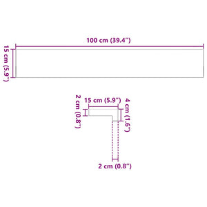 Περβάζια παραθύρων 2 τεμ. Αν. Καφέ 100x15x2εκ. Μασίφ Ξύλο Δρυός