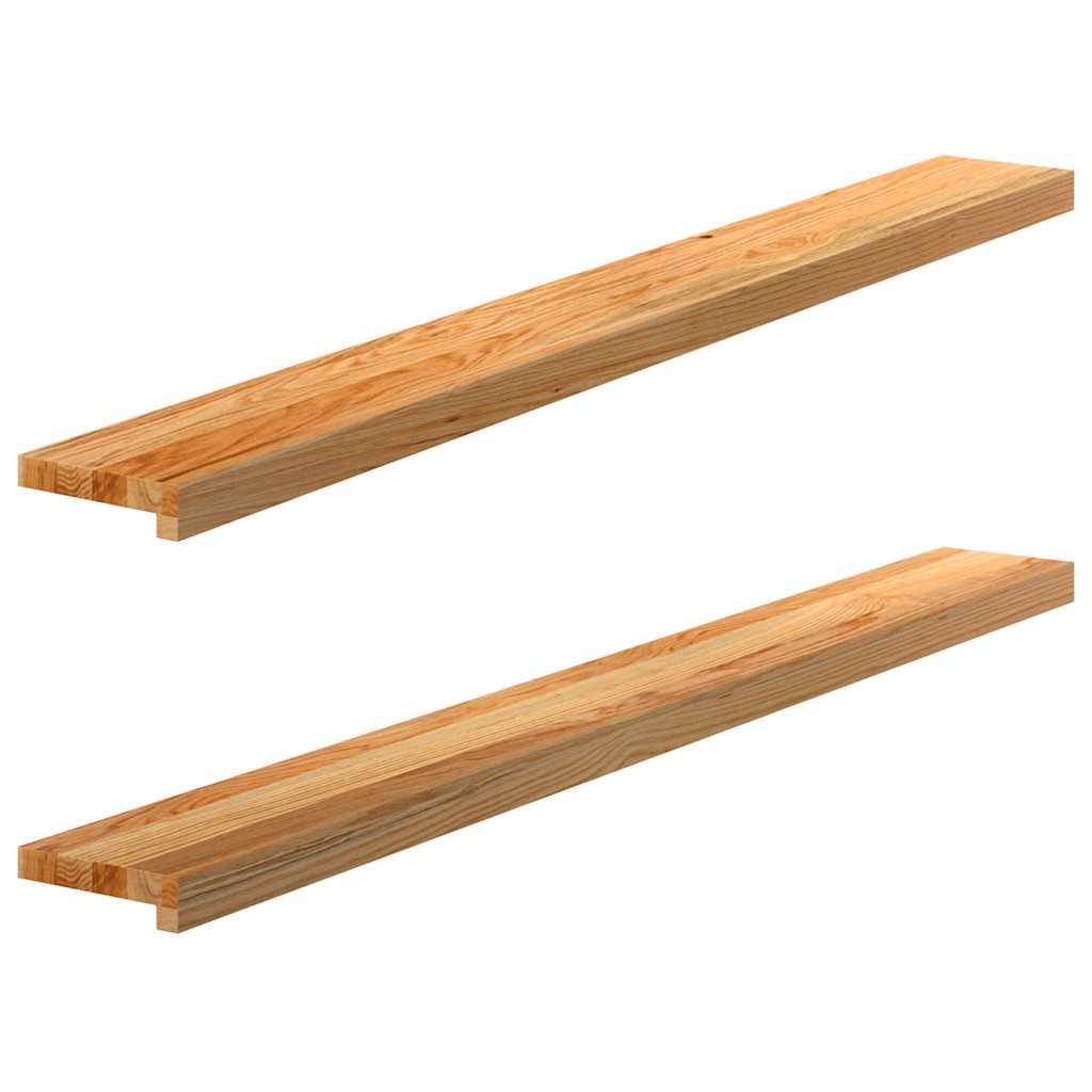 Περβάζια παραθύρων 2 τεμ. Αν. Καφέ 140x15x2εκ. Μασίφ Ξύλο Δρυός - Pakobazaar