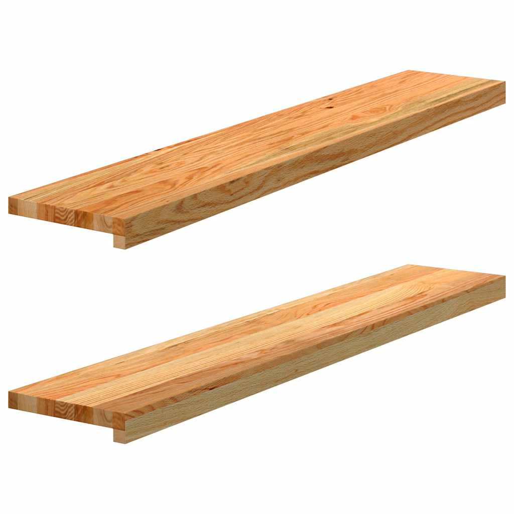 Περβάζια παραθύρων 2 τεμ. Αν. Καφέ 110x20x2εκ. Μασίφ Ξύλο Δρυός