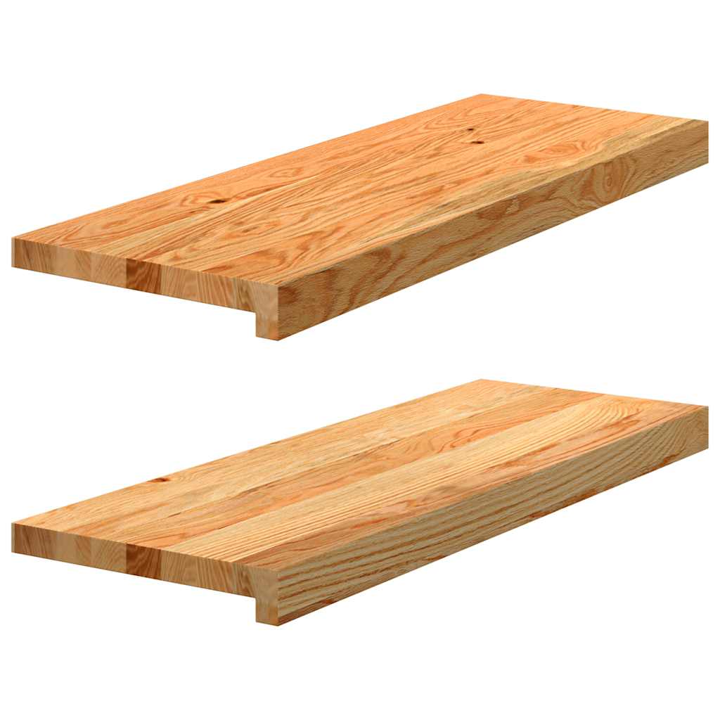 Περβάζια παραθύρων 2 τεμ. Αν. Καφέ 70x25x2 εκ. Μασίφ Ξύλο Δρυός