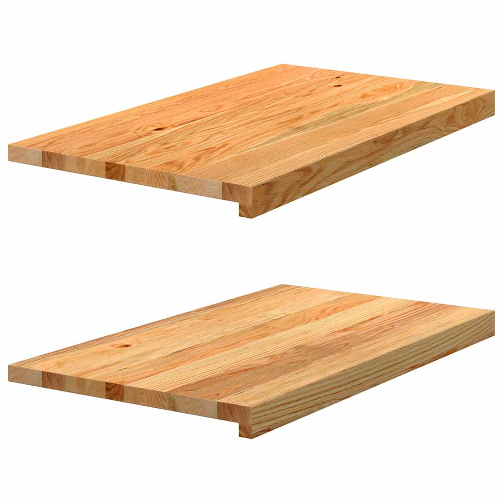 Περβάζια παραθύρων 2 τεμ. Αν. Καφέ 70x40x2 εκ. Μασίφ Ξύλο Δρυός