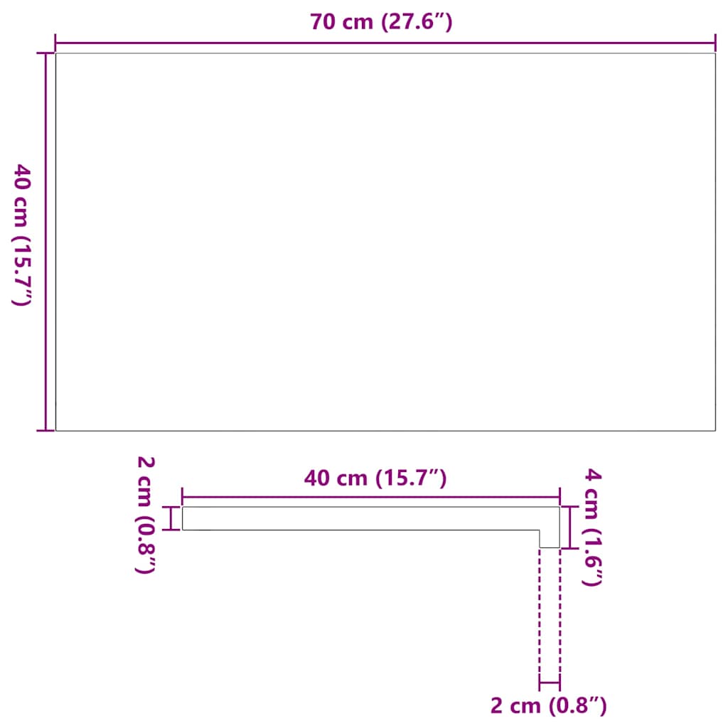Περβάζια παραθύρων 2 τεμ. Αν. Καφέ 70x40x2 εκ. Μασίφ Ξύλο Δρυός