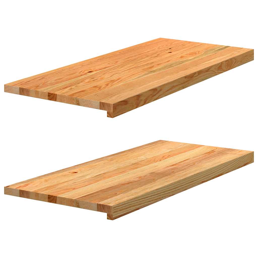 Περβάζια παραθύρων 2 τεμ. Αν. Καφέ 90x40x2 εκ. Μασίφ Ξύλο Δρυός