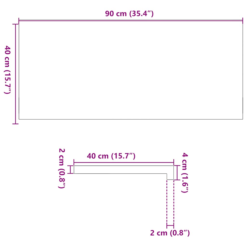Περβάζια παραθύρων 2 τεμ. Αν. Καφέ 90x40x2 εκ. Μασίφ Ξύλο Δρυός