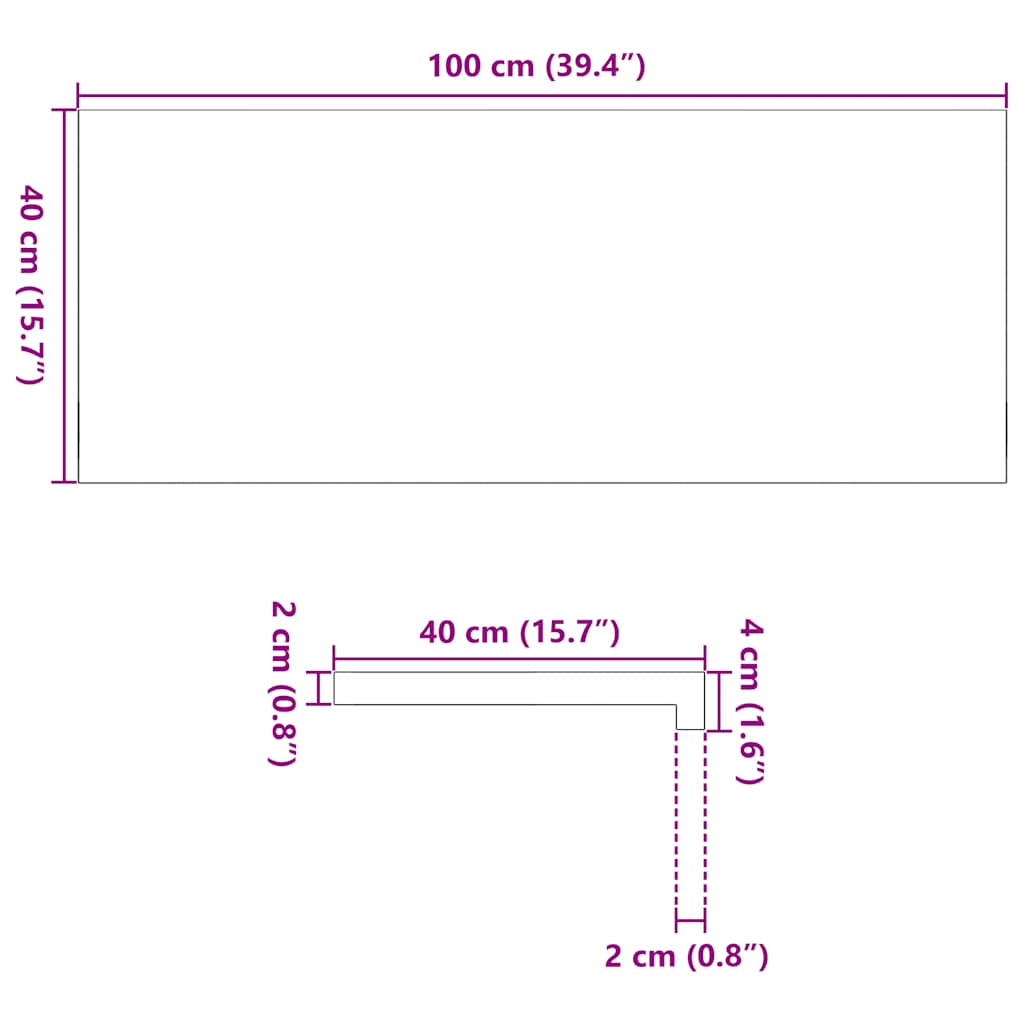 Περβάζια παραθύρων 2 τεμ. Αν. Καφέ 100x40x2εκ. Μασίφ Ξύλο Δρυός - Pakobazaar