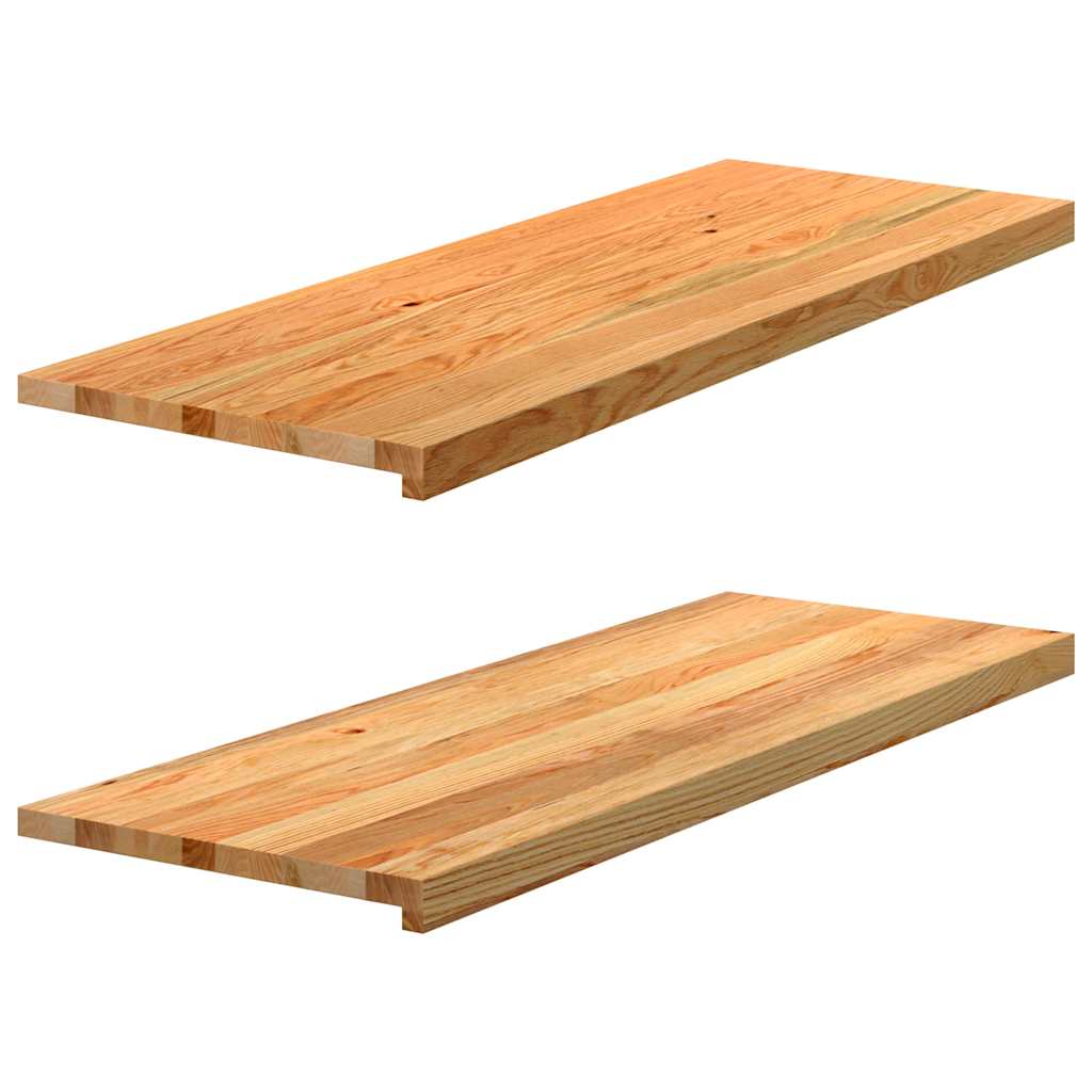 Περβάζια παραθύρων 2 τεμ. Αν. Καφέ 110x40x2εκ. Μασίφ Ξύλο Δρυός