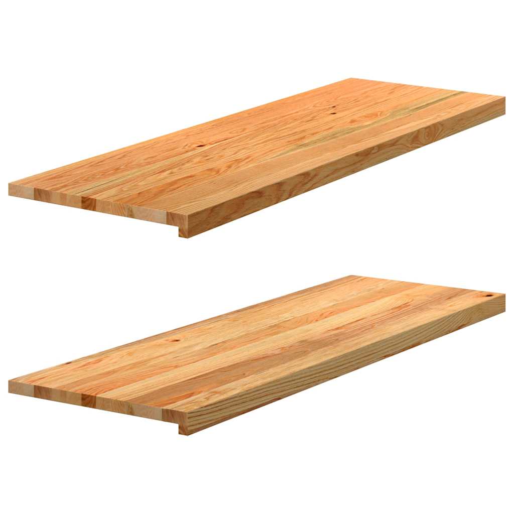 Περβάζια παραθύρων 2 τεμ. Αν. Καφέ 120x40x2εκ. Μασίφ Ξύλο Δρυός