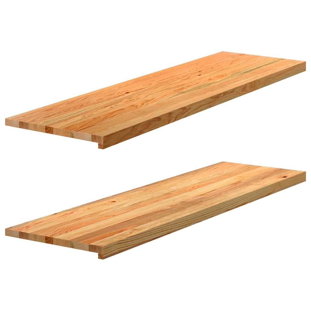 Περβάζια παραθύρων 2 τεμ. Αν. Καφέ 140x40x2εκ. Μασίφ Ξύλο Δρυός