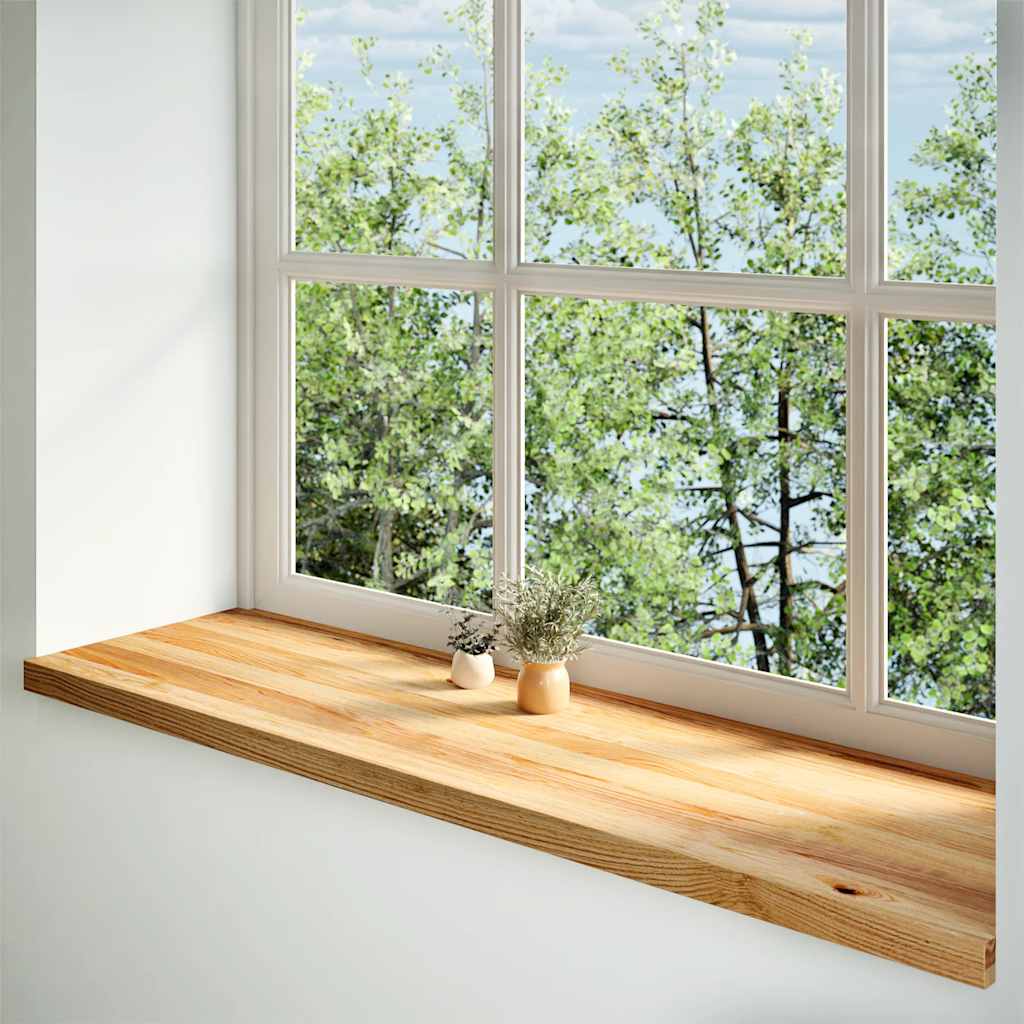 Περβάζια παραθύρων 2 τεμ. Αν. Καφέ 140x40x2εκ. Μασίφ Ξύλο Δρυός