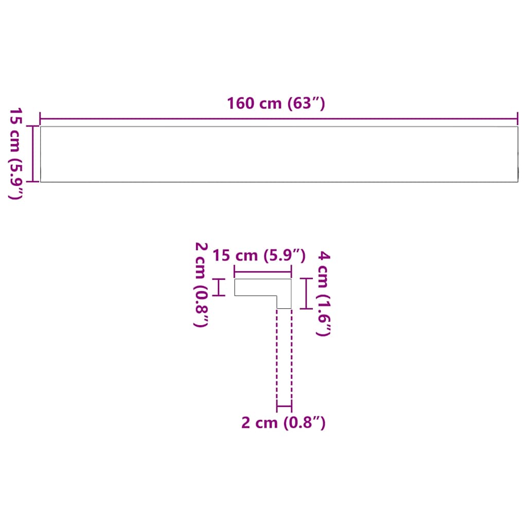 Περβάζια παραθύρων 2 τεμ. Καφέ-Μαύρο 160x15x2εκ. Μασίφ Ξύλο Δρυός