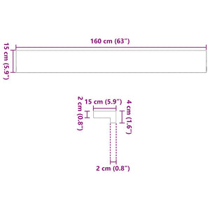 Περβάζια παραθύρων 2 τεμ. Καφέ-Μαύρο 160x15x2εκ. Μασίφ Ξύλο Δρυός