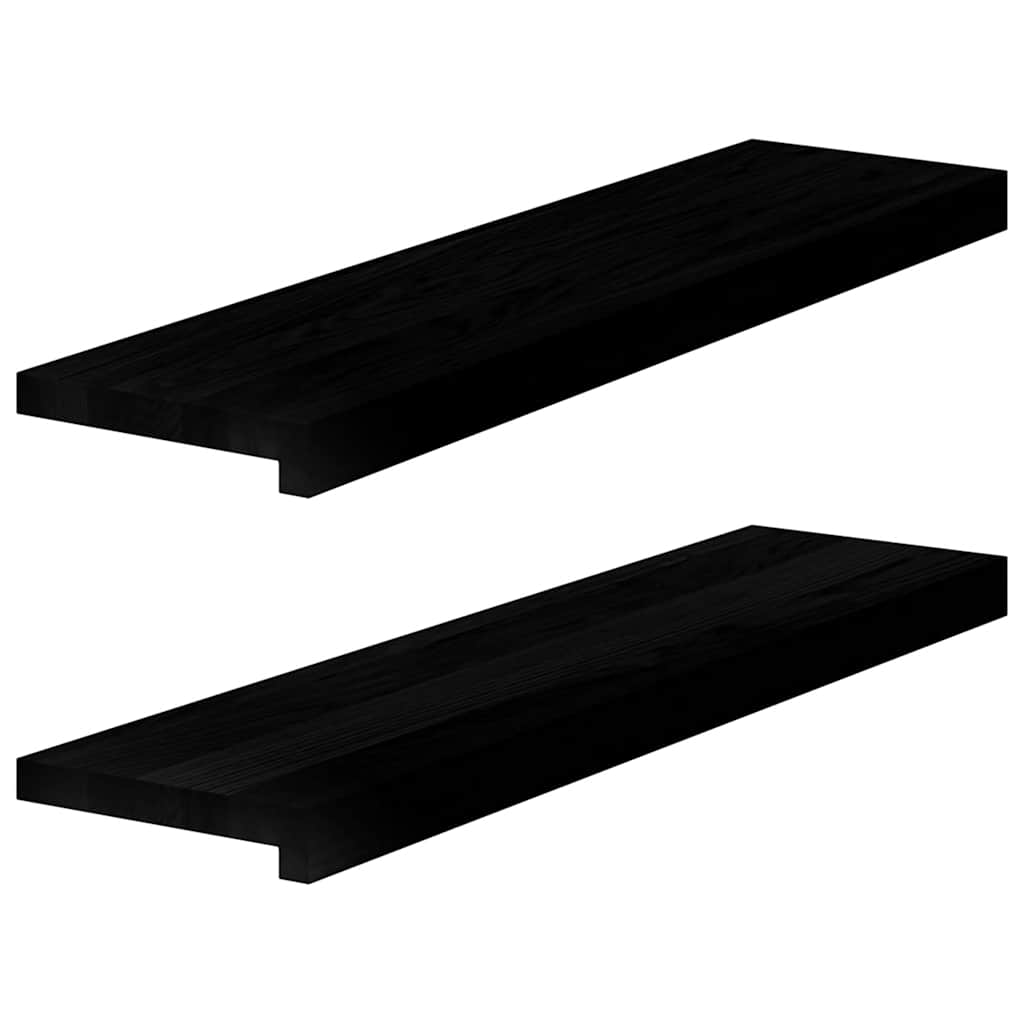 Περβάζια παραθύρων 2 τεμ. Σκ. Καφέ 80x20x2 εκ. Μασίφ Ξύλο Δρυός