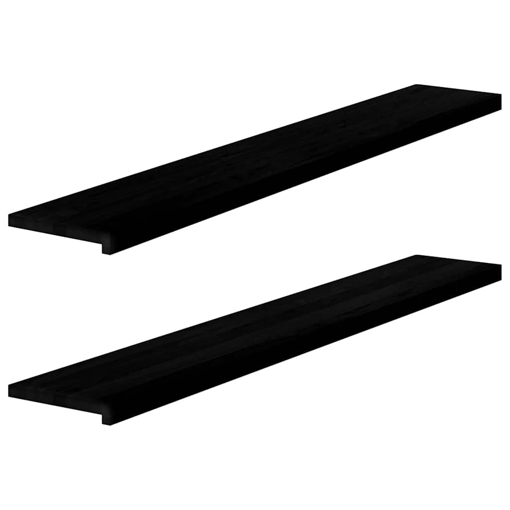 Περβάζια παραθύρων 2 τεμ. Καφέ-Μαύρο 160x25x2εκ. Μασίφ Ξύλο Δρυός - Pakobazaar