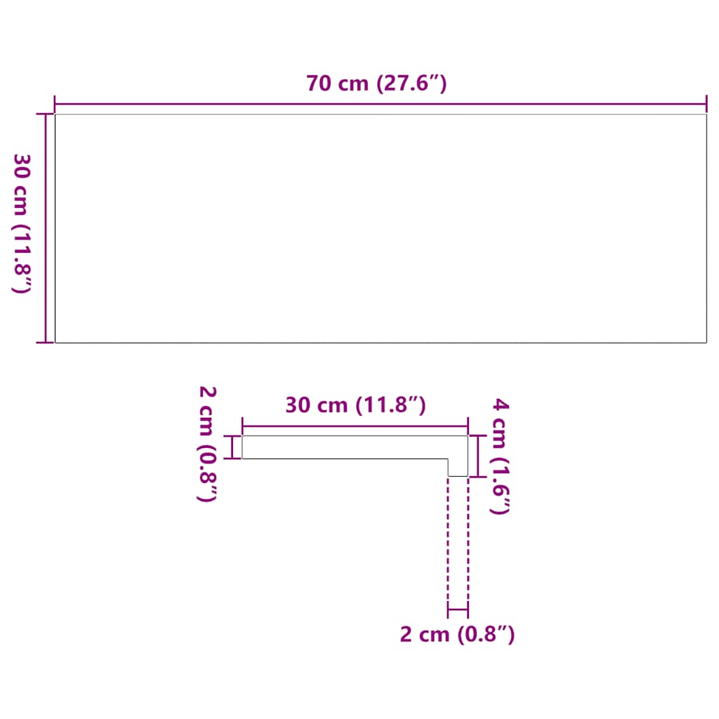 Περβάζια παραθύρων 2 τεμ. Σκ. Καφέ 70x30x2 εκ. Μασίφ Ξύλο Δρυός - Pakobazaar