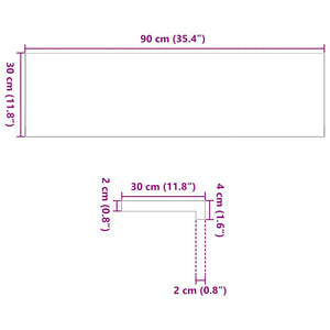 Περβάζια παραθύρων 2 τεμ. Καφέ-Μαύρο 90x30x2 εκ. Μασίφ Ξύλο Δρυός