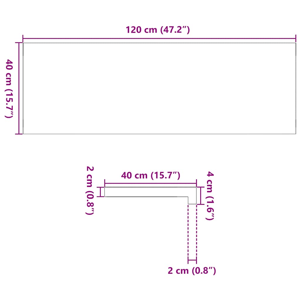 Περβάζια παραθύρων 2 τεμ. Καφέ-Μαύρο 120x40x2εκ. Μασίφ Ξύλο Δρυός