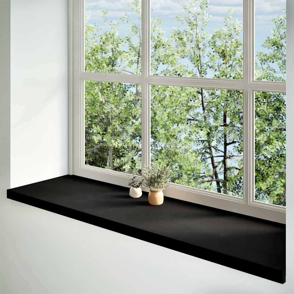 Περβάζια παραθύρων 2 τεμ. Καφέ-Μαύρο 140x40x2εκ. Μασίφ Ξύλο Δρυός