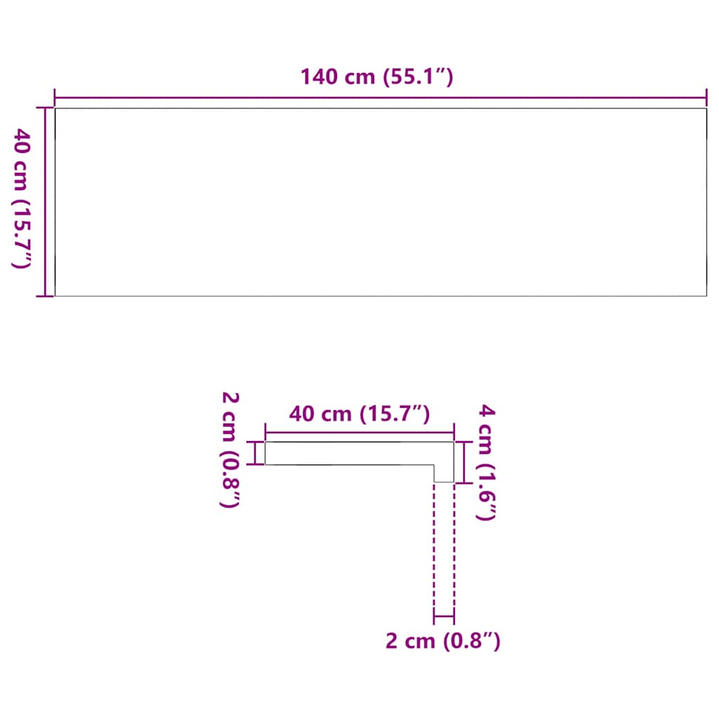 Περβάζια παραθύρων 2 τεμ. Καφέ-Μαύρο 140x40x2εκ. Μασίφ Ξύλο Δρυός