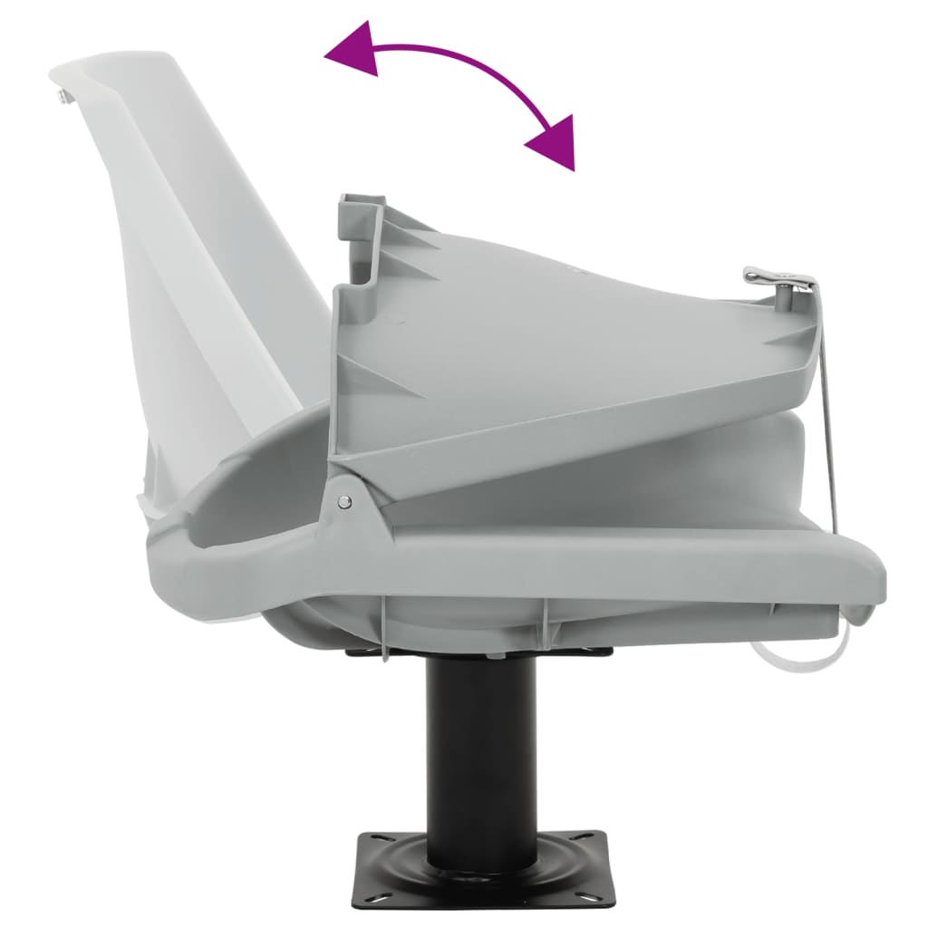 Κάθισμα Σκάφους Πτυσσόμ. 2 τεμ. Γκρι 48x51x41 εκ Χωρίς Μαξιλάρι - Pakobazaar