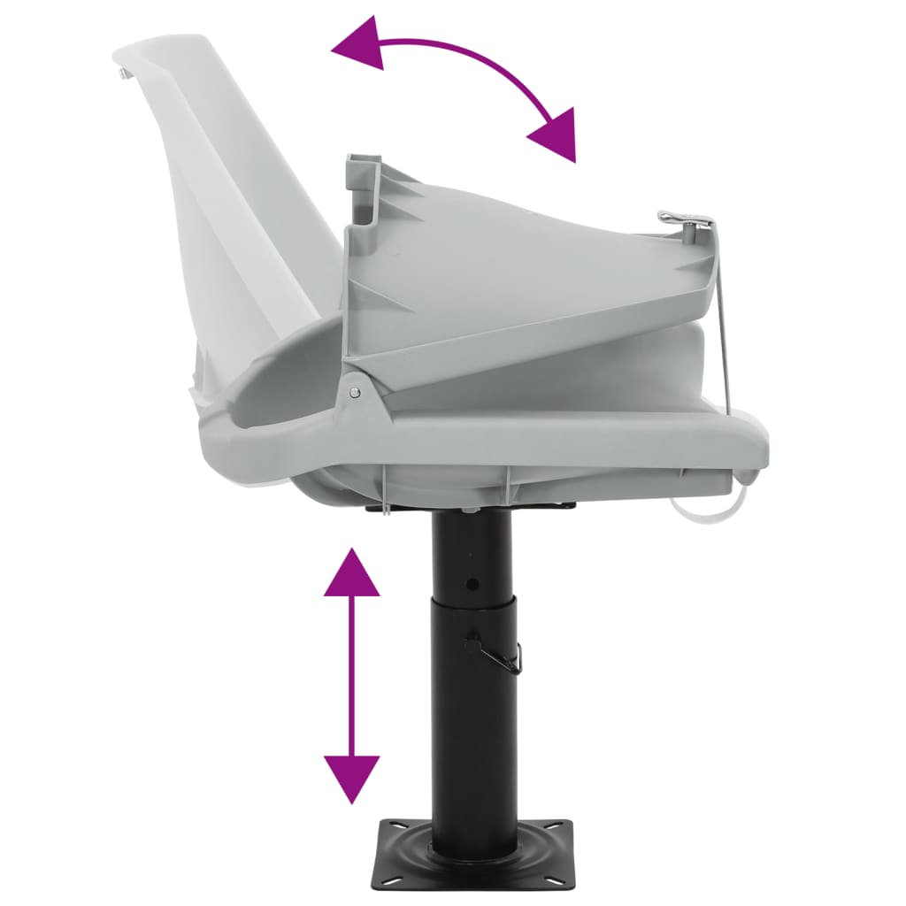 Κάθισμα Σκάφους Πτυσσόμ. 2 τεμ. Γκρι 48x51x41 εκ Χωρίς Μαξιλάρι - Pakobazaar