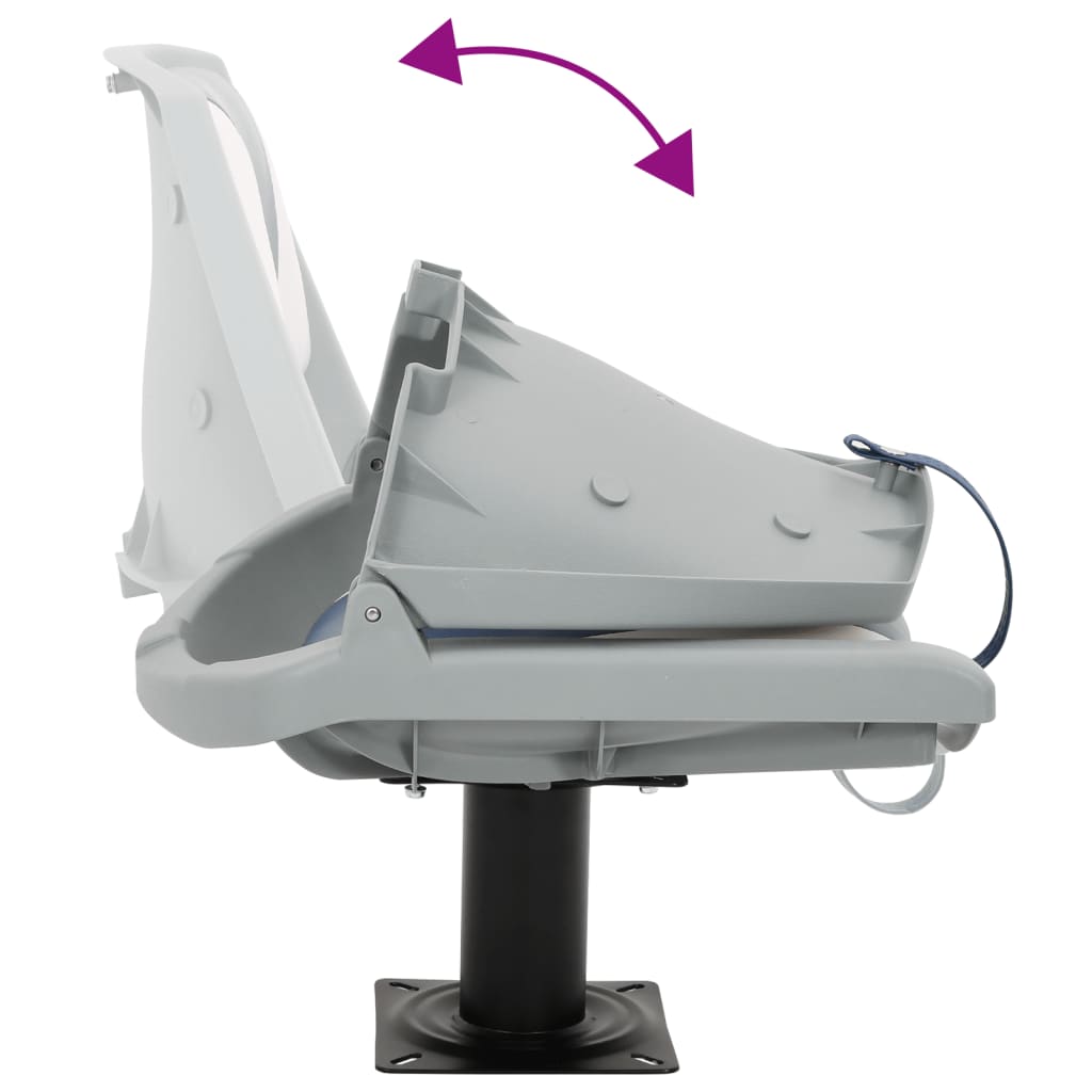 Κάθισμα Σκάφους Πτυσσόμενο 2 τεμ. Μπλε/Λευκό 48x51x41 εκ. - Pakobazaar