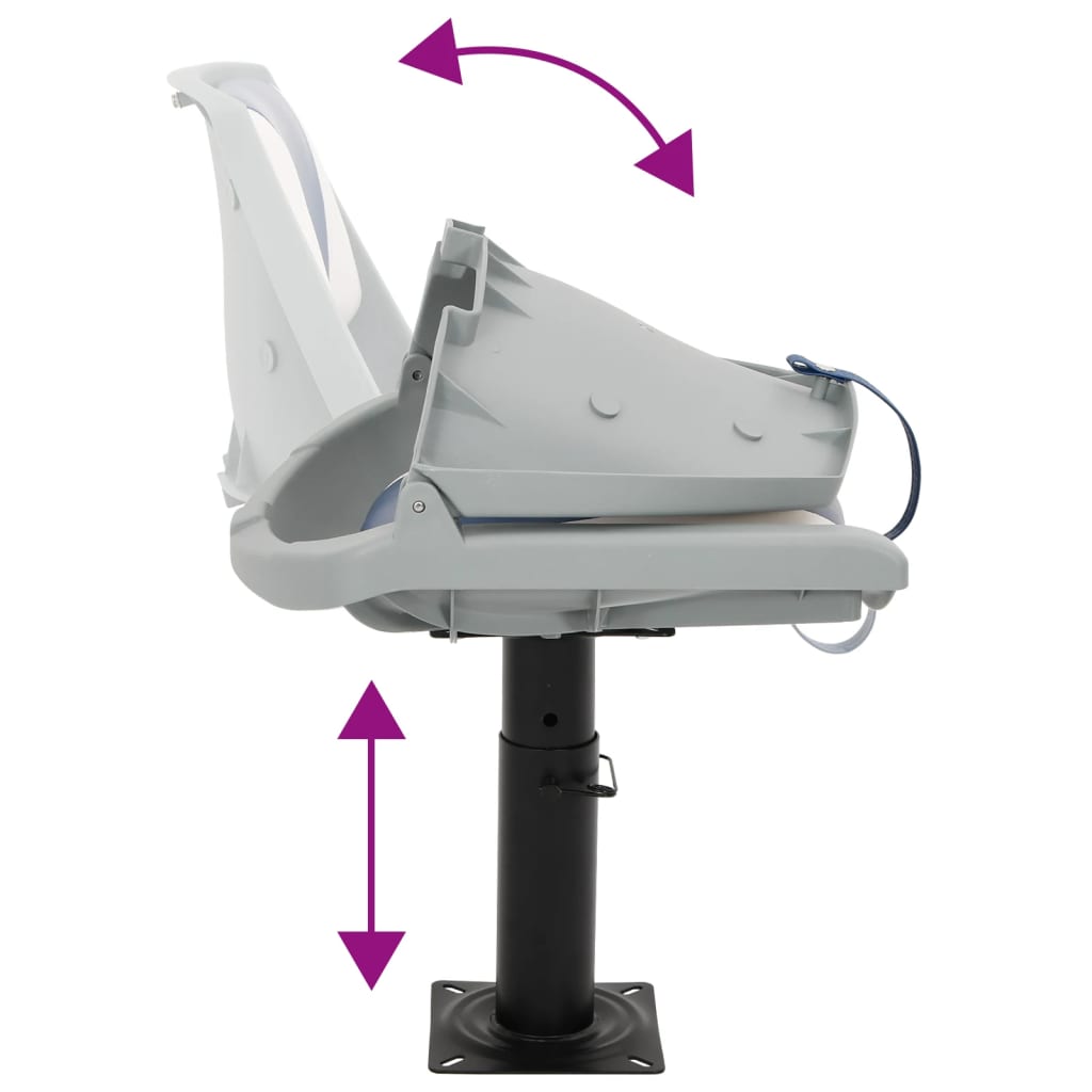 Κάθισμα Σκάφους Πτυσσόμενο 4 τεμ. Μπλε/Λευκό 48x51x41 εκ. - Pakobazaar