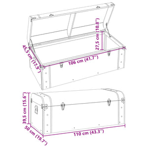 Σεντούκι με Μάνταλα Σκούρο Καφέ 110x50x39,5 εκ. Κόντρα Πλακέ