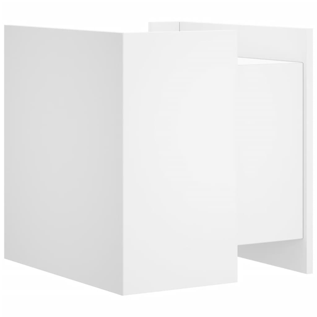 Κομοδίνο Λευκό 45x50x50 εκ. από Επεξεργασμένο Ξύλο - Pakobazaar