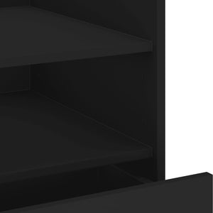 Κομοδίνο Μαύρο 45x50x50 εκ. από Επεξεργασμένο Ξύλο