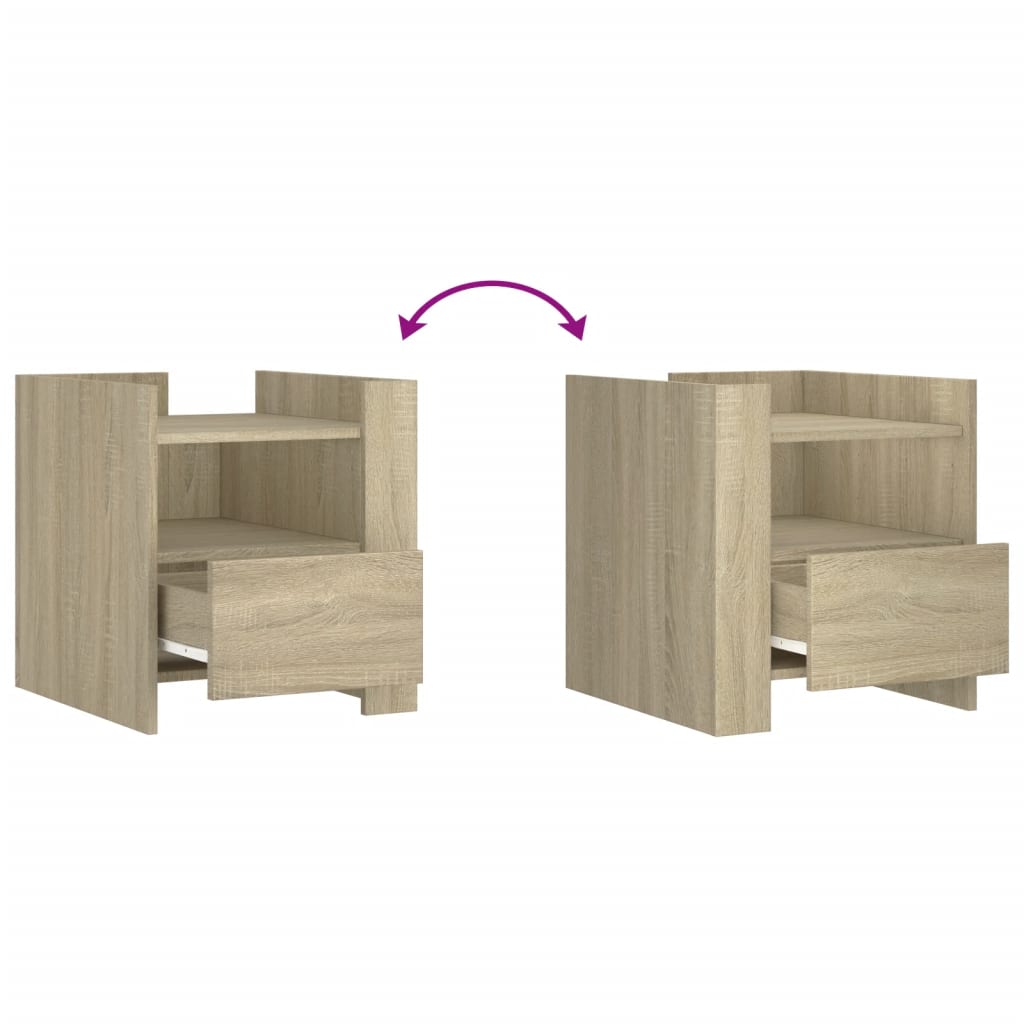 Κομοδίνο Sonoma Δρυς 45x50x50 εκ. από Επεξεργασμένο Ξύλο