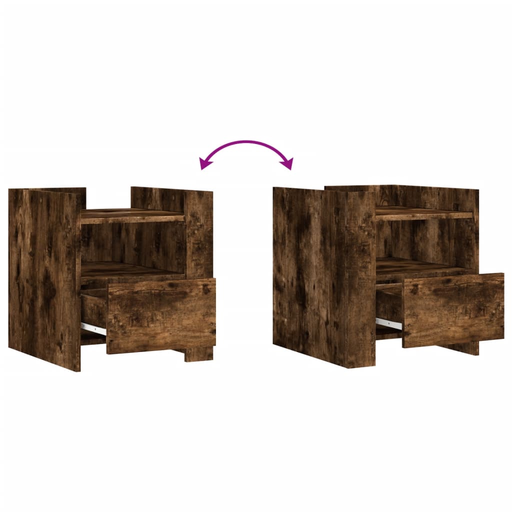 Κομοδίνο Καπνιστή Δρυς 45x50x50 εκ. από Επεξεργασμένο Ξύλο