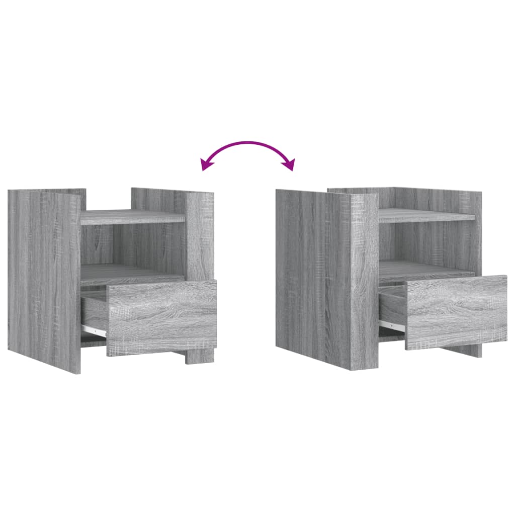 Κομοδίνο Sonoma Γκρι 45x50x50 εκ. από Επεξεργασμένο Ξύλο