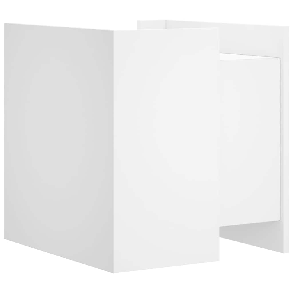 Κομοδίνο Λευκό 45x50x50 εκ. από Επεξεργασμένο Ξύλο