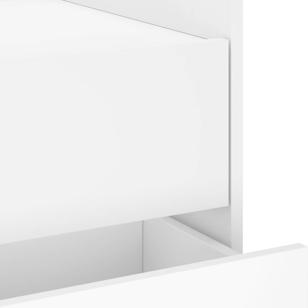 Κομοδίνο Λευκό 45x50x50 εκ. από Επεξεργασμένο Ξύλο