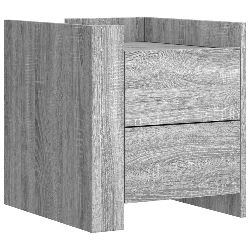 Κομοδίνο Sonoma Γκρι 45x50x50 εκ. από Επεξεργασμένο Ξύλο - Pakobazaar