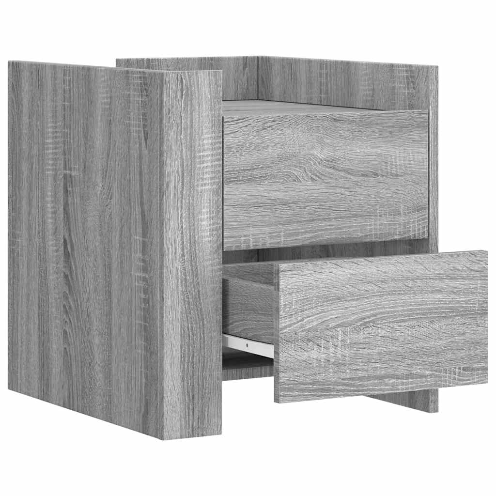Κομοδίνο Sonoma Γκρι 45x50x50 εκ. από Επεξεργασμένο Ξύλο - Pakobazaar