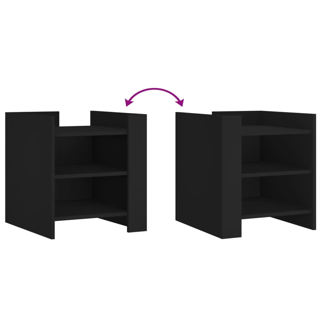 Κομοδίνο Μαύρο 45x50x50 εκ. από Επεξεργασμένο Ξύλο