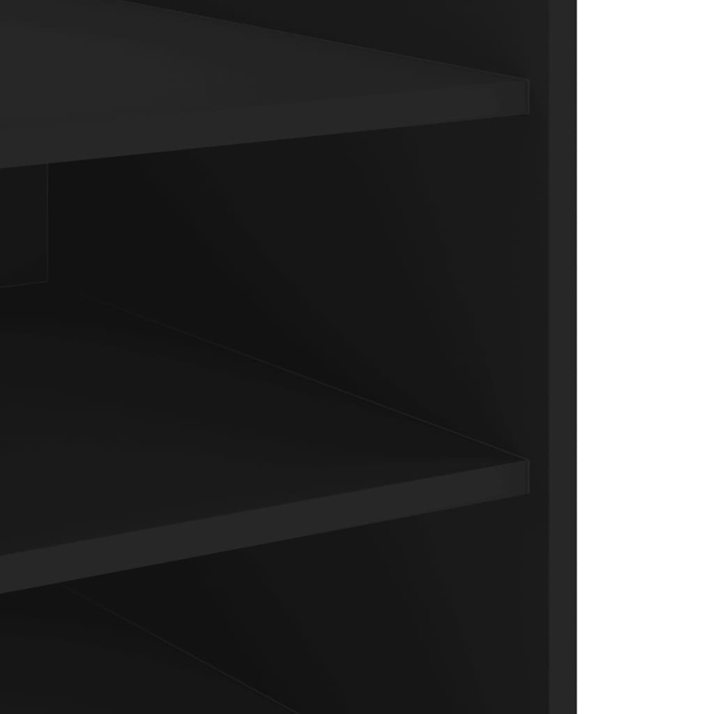 Κομοδίνο Μαύρο 45x50x50 εκ. από Επεξεργασμένο Ξύλο