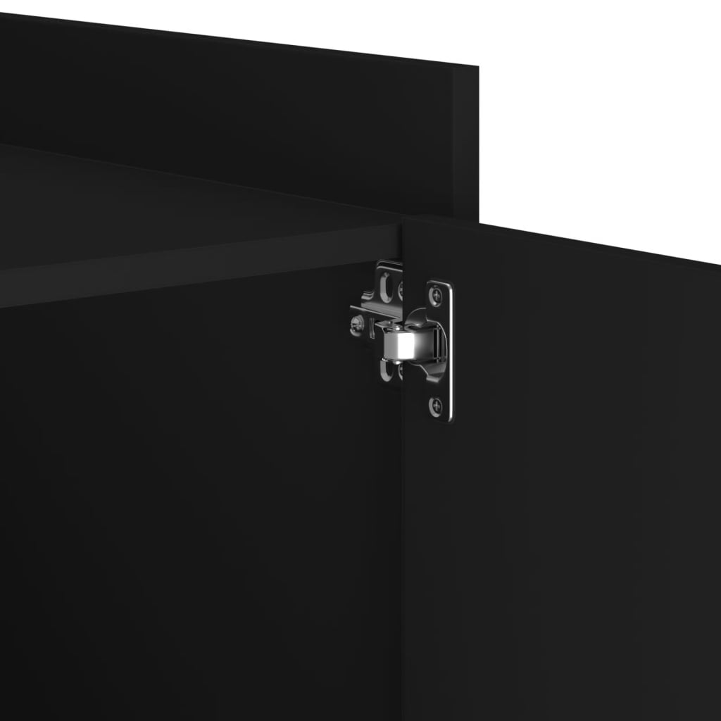 Κομοδίνο Μαύρο 45x50x50 εκ. από Επεξεργασμένο Ξύλο - Pakobazaar