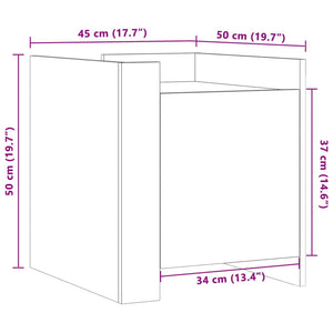 Κομοδίνο Sonoma Δρυς 45x50x50 εκ. από Επεξεργασμένο Ξύλο