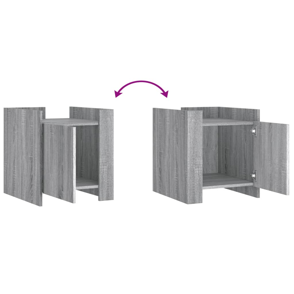 Κομοδίνο Sonoma Γκρι 45x50x50 εκ. από Επεξεργασμένο Ξύλο