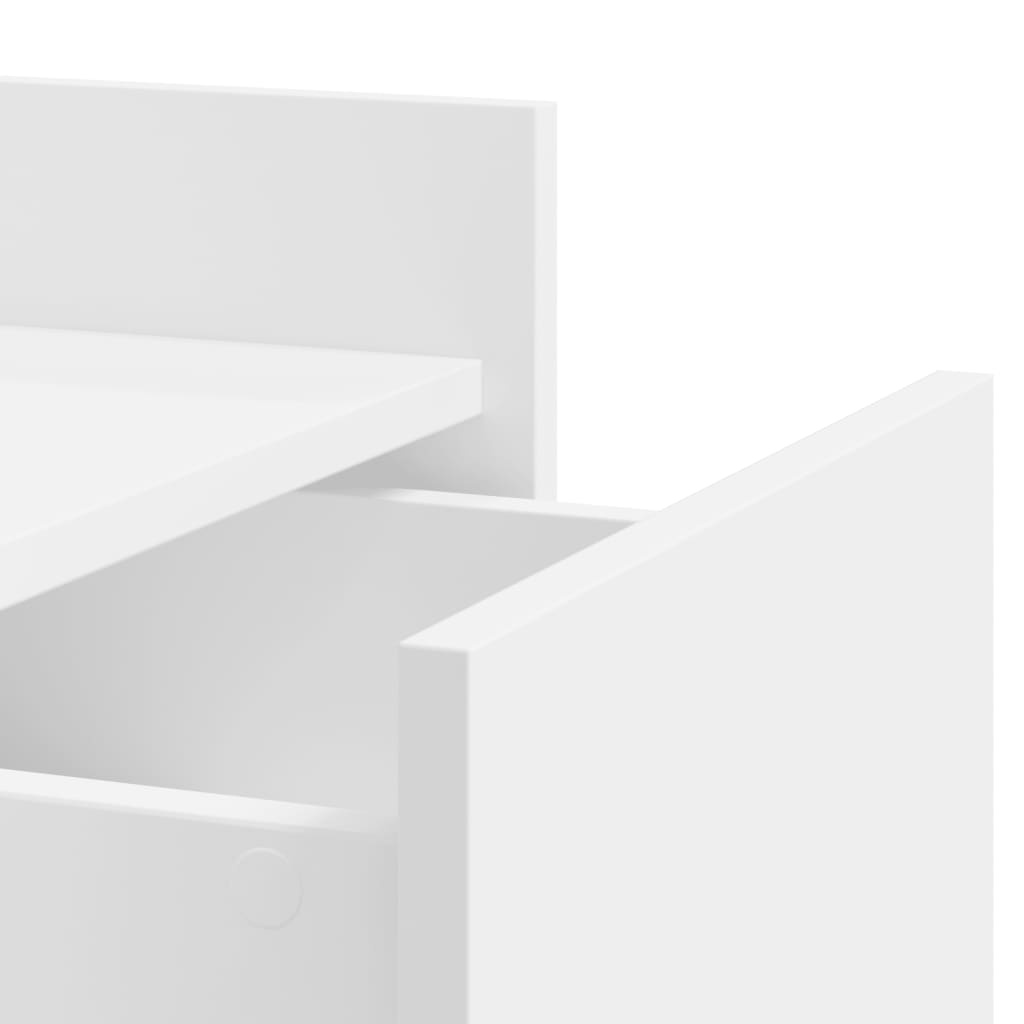 Κομοδίνο Λευκό 45 x 50 x 65 εκ. από Επεξεργασμένο Ξύλο