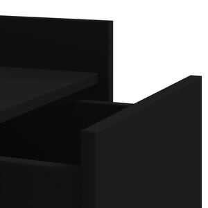 Κομοδίνο Μαύρο 45x50x65 εκ. από Επεξεργασμένο Ξύλο